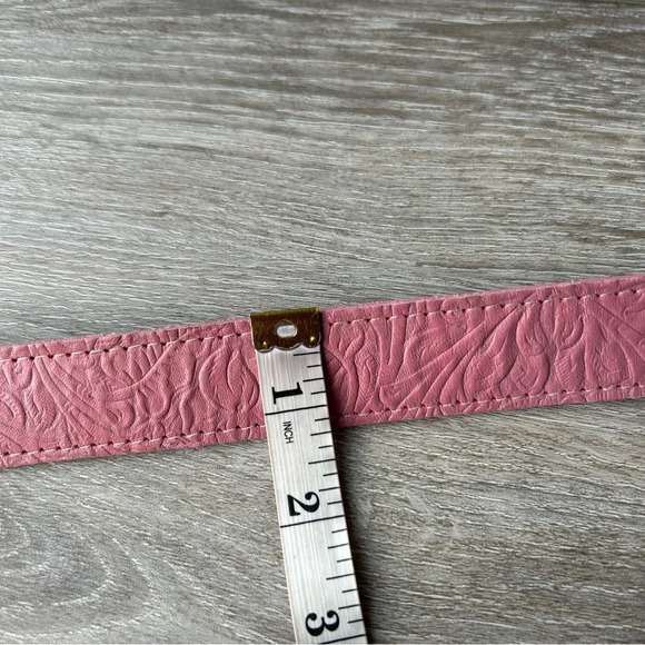 Willow Ridge Pink Suede Embossed Genuine  Leather Belt - Picture 14 of 16
